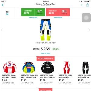 Supreme x Fox Moto Pants